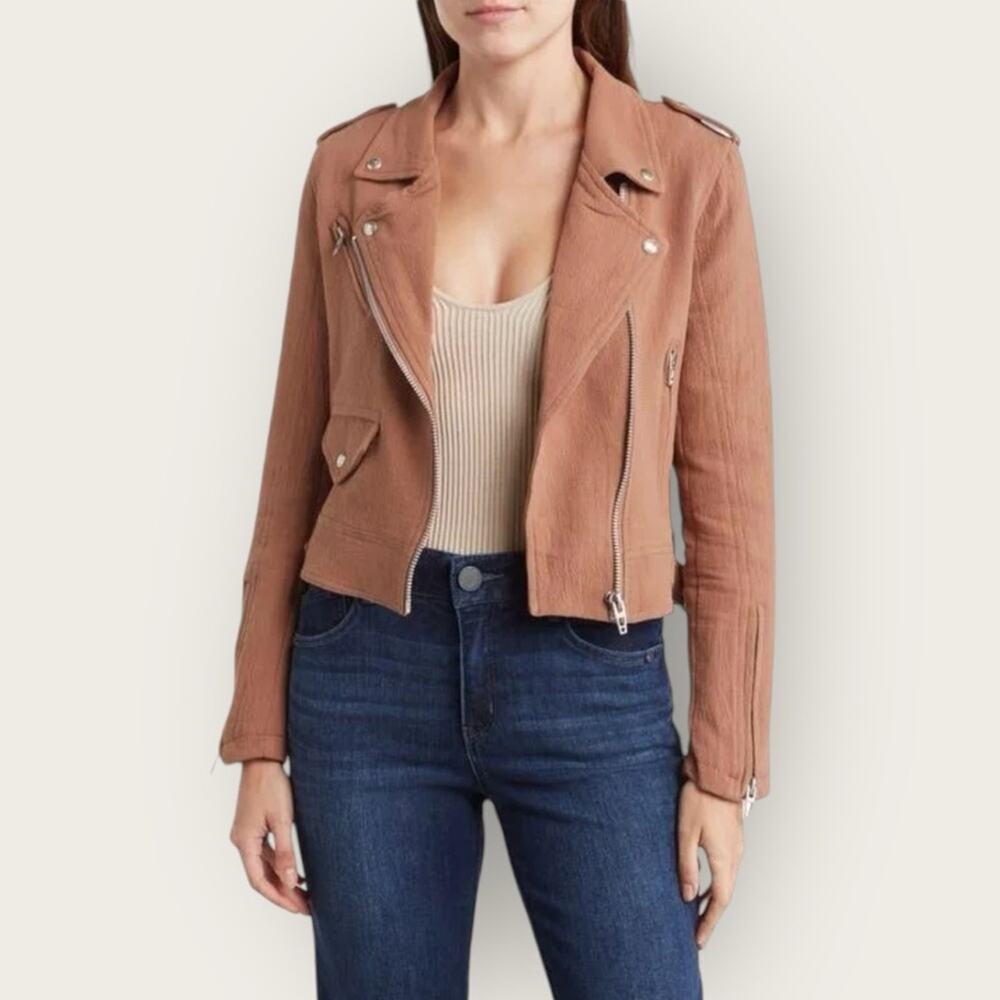 NWT | BlankNYC | Textured Moto Tan Jacket | Chai Tea | Small
